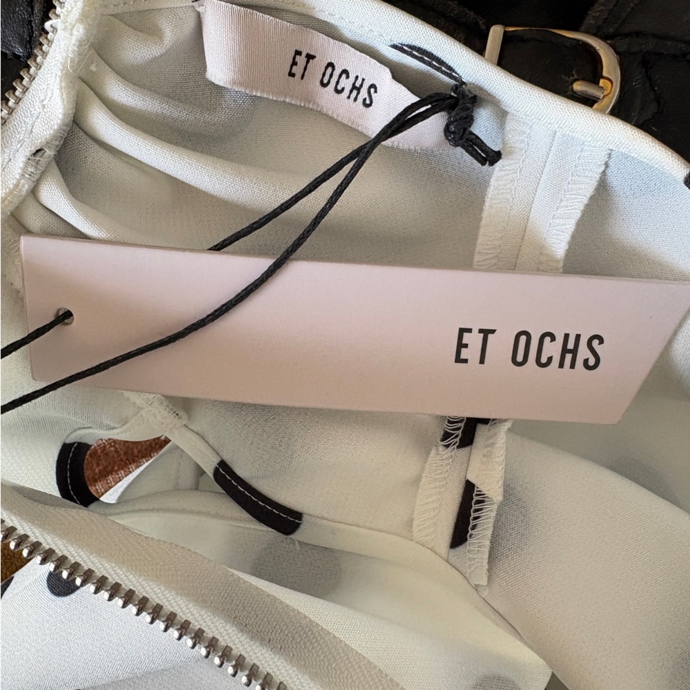$298 NWT Et Ochs “Julia” Top in Large Dot Ivory Sz 4 - Picture 3 of 13